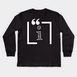 Letter I: Monogram Initial letter i Kids Long Sleeve T-Shirt